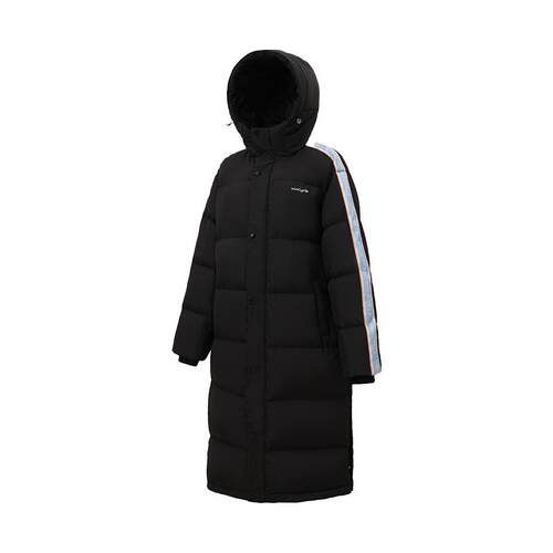 VIVICYCLE2024冬新款撞色logo织带情侣宽松长款羽绒服女保暖外套