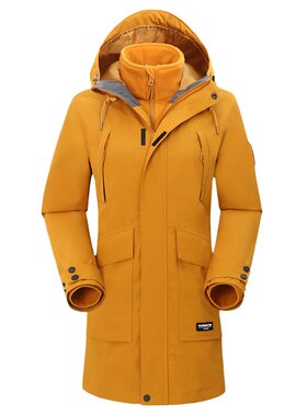 诺思山女抓绒内胆防风防水冲锋衣