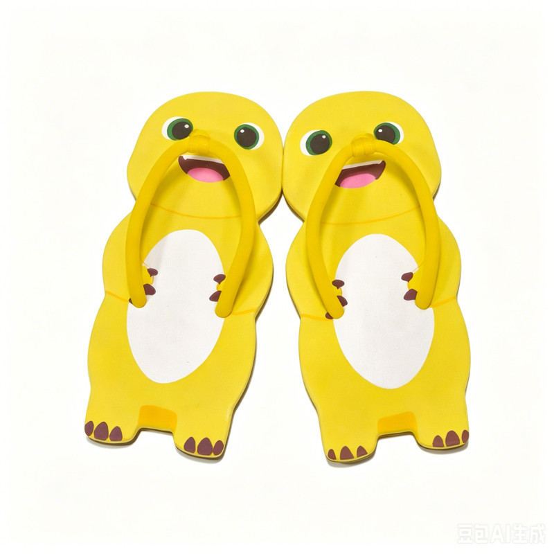 夏季可爱奶龙女平底防滑人字拖