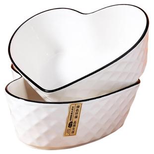 2025新款简约北欧家用陶瓷餐具套装爱心米饭碗盘菜碟烤盘可爱创意