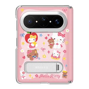 ZHIZHE×粉系猫咪适用华为PuraXMax手机壳带支架小折叠阔PURA典藏版YZ双中轴全包保护套高档防摔可爱x2新款