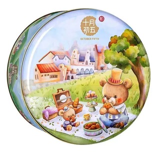 十月初五开心曲奇饼干306g小花小熊黄油曲奇澳门特产年货送礼团购