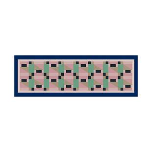 格岚迪中古风几何撞色玄关边柜垫新款电视柜鞋柜垫高级长条茶几垫