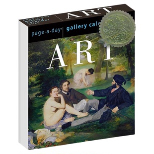 现货包邮 2026年画廊日历 亚克力支架 艺术 每天一页 进口台历 新年礼物 英文原版 桌面摆件 Art Page-A-Day Gallery Calendar