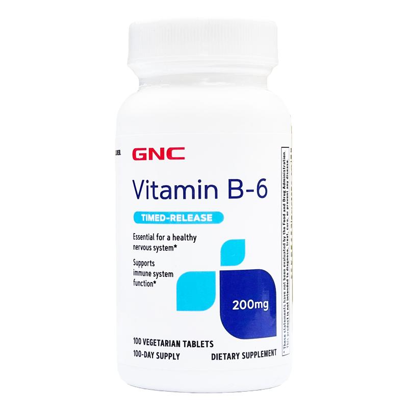 GNC维生素B6片200mg高含量缓释型