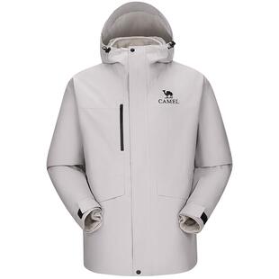 骆驼户外三合一冲锋衣男款加绒加厚可拆卸抓绒内胆防风防水外套女