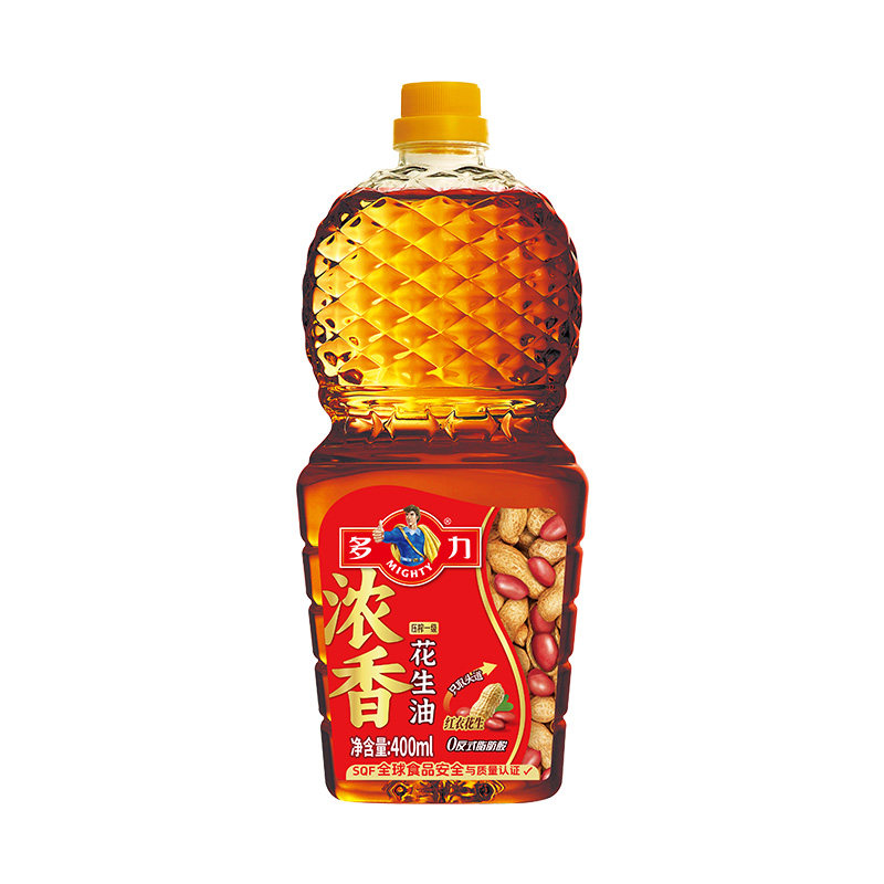 多力物理压榨浓香花生油400ml*2