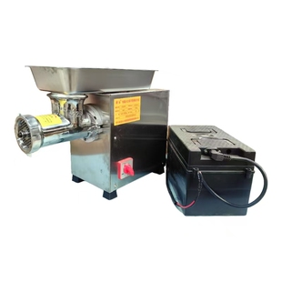 津泊48V电瓶绞肉机早市赶集肉摊专用直流电充电碎肉机厂家直销