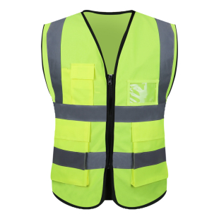 反光背心安全马甲超薄车检用验车执勤交通工地施工荧光工作服年检