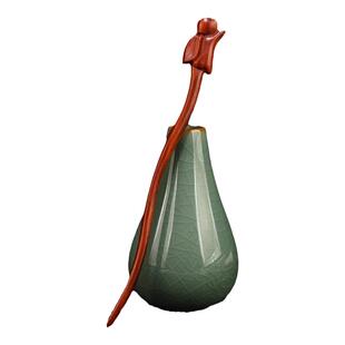 新款金丝檀木兔子发簪新中式百搭汉服头饰古风挽发簪子按摩头皮