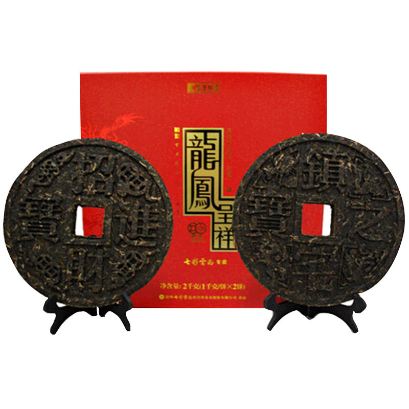 七彩云南庆沣祥普洱龙凤呈祥摆件