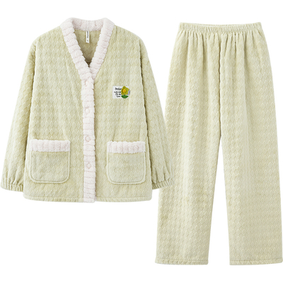 情侣睡衣秋冬款法兰绒可爱高级感