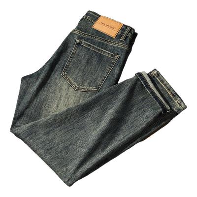 新百伦拉链九分牛仔裤男秋冬新款