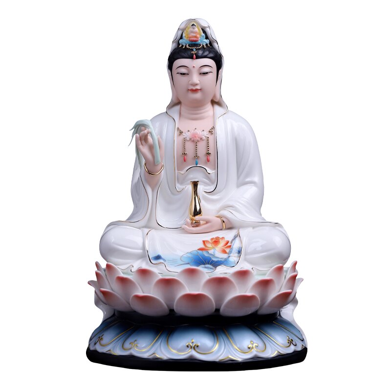 德化陶瓷观音菩萨佛像坐像摆件