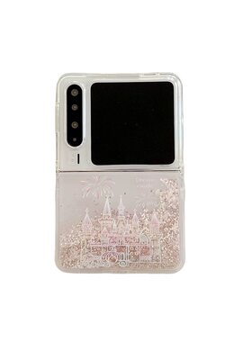 闪粉亮片流沙烟花城堡适用华为PuraX折叠屏手机壳pocket2手链小米mixflip2三星zflip7硬壳OPPOFindN3Flip荣耀