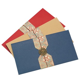 创意信封套装加厚手工定制民族风封套红包烫金利是封商务邀请函