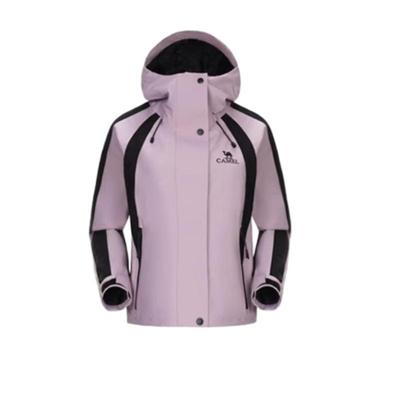 骆驼三防冲锋衣女三合一拼色短款外套2025新款旅游登山服外套女