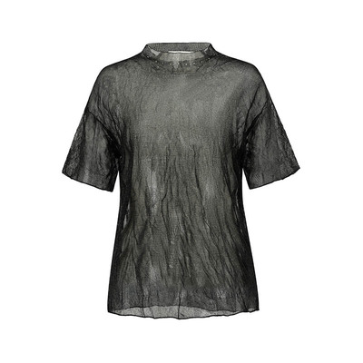 真丝金属褶皱T恤设计师品牌
