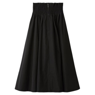 SNIDEL2025秋冬新品时尚百搭高腰纯色A字大摆半身裙SWFS254262