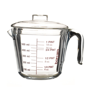 土耳其进口耐高温玻璃量杯带盖带刻度有手柄厨房烘焙食品级打蛋杯