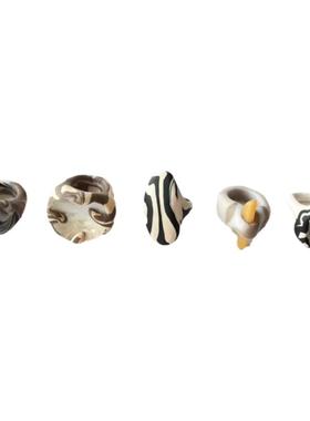 坏熊天然有机镶嵌原创饰品戒指