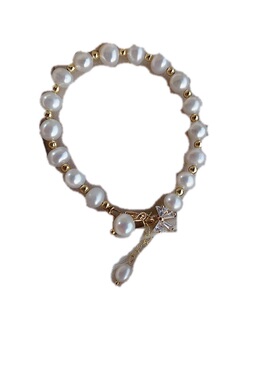 18K淡水近圆包金保色ins小众手链