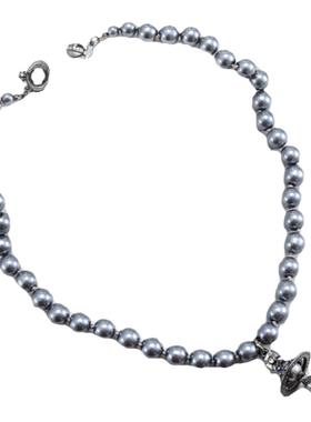 彩色豆豆串珠项链女多巴胺珠子短款毛衣链百搭时髦网红款锁骨链潮