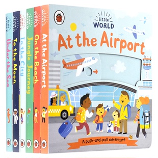 Little World 小书本大世界7册套装 城市月球海底丛林海滩机场 儿童启蒙认知纸板书 早教绘本 亲子读物 英文原版进口图书