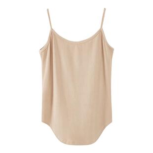 2024年春夏秋季修身短款小吊带内搭外穿纯白背心女纯色圆弧纯欲