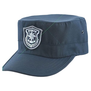 可定制保安帽子墨绿色四季新式墨绿平顶帽作训帽物业门卫通用