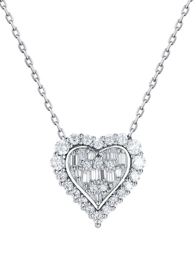 卓蝶珠宝梯方拼接桃心唯美女吊坠