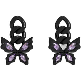 YURITAN张天爱同款蝴蝶古巴耳环原创设计 时尚轻奢小众风