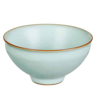 汝窑茶盏主人杯单杯景德镇手工茶杯陶瓷茶具冰裂釉天青色收藏瓷器