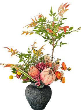 轻奢帝王花仿真禅意插花