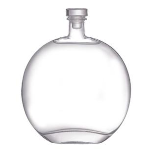 扁酒瓶个性创意扁圆形水晶玻璃酒瓶白酒瓶葡萄酒瓶密封存酒瓶