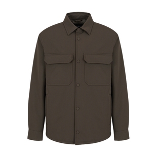 EMPORIO ARMANI/阿玛尼秋冬男士翻领衬衫式商务夹棉行政夹克外套