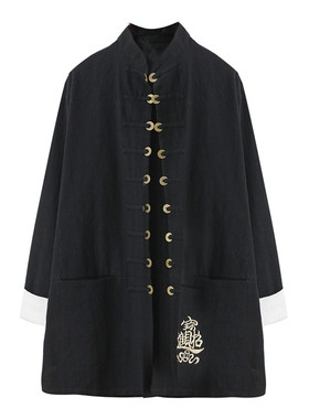 春秋季新款开衫风衣居士服唐装
