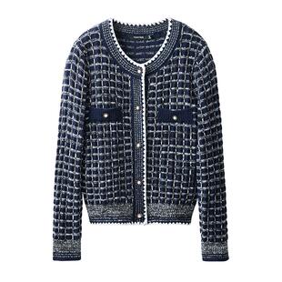 颜域针织开衫外套女2026新款春装通勤上衣气质复古毛衫小香风毛衣