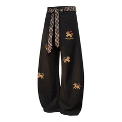 查尔斯桃心马年2026新款宽松直筒弯刀裤男女春秋季百搭休闲长裤子