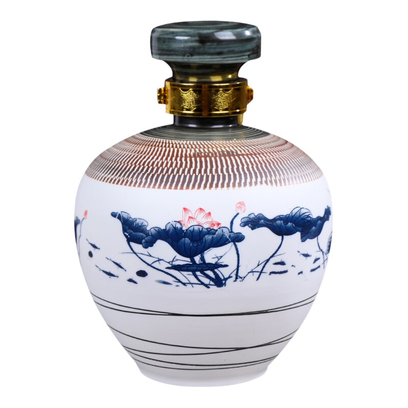 青花陶瓷酒瓶景德镇颜色釉田园风