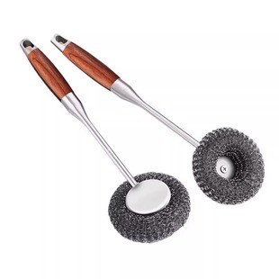 家用不锈钢锅刷厨房专用不伤锅刷锅神器长柄洗锅刷钢丝球清洁刷子