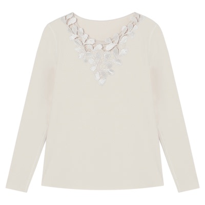 安莉芳专柜同款蕾丝厚款保暖上衣