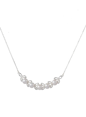 月神~轻奢925银月桂叶珍珠项链