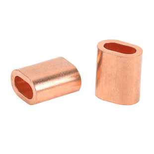 多款 钢丝绳 铜套 铜扣 椭圆形 圆形 紫铜夹头 单孔  封头 包邮