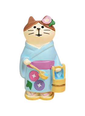 日式和服猫咪创意解压摆件