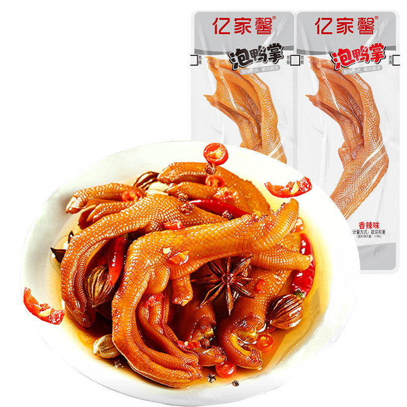亿家馨龙岩泡鸭爪休闲小零食500g