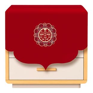 大红沙发盖巾结婚喜庆装饰婚房家用电视冰箱家具通用中式防尘盖布