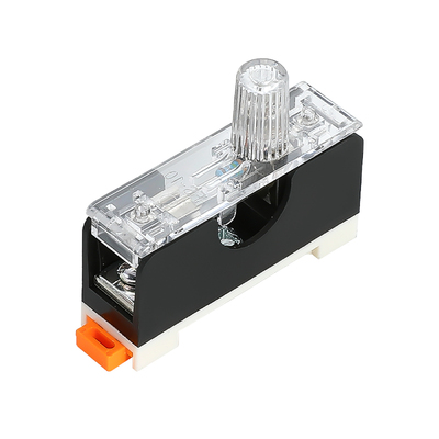 FS101导轨式带灯保险丝座10A fs101熔断器底座搭配6X30玻璃保险管