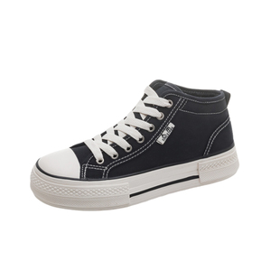 人本棉鞋女2025冬季新款加绒高帮板鞋ins潮鞋秋冬保暖厚底帆布鞋