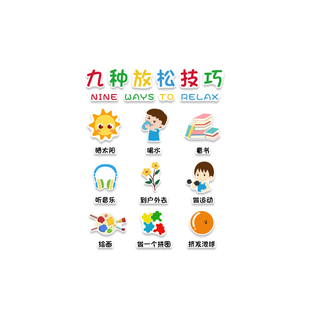 心理咨询室布置健康辅导角文化墙装饰挂画情绪认知贴纸治疗愈软灵